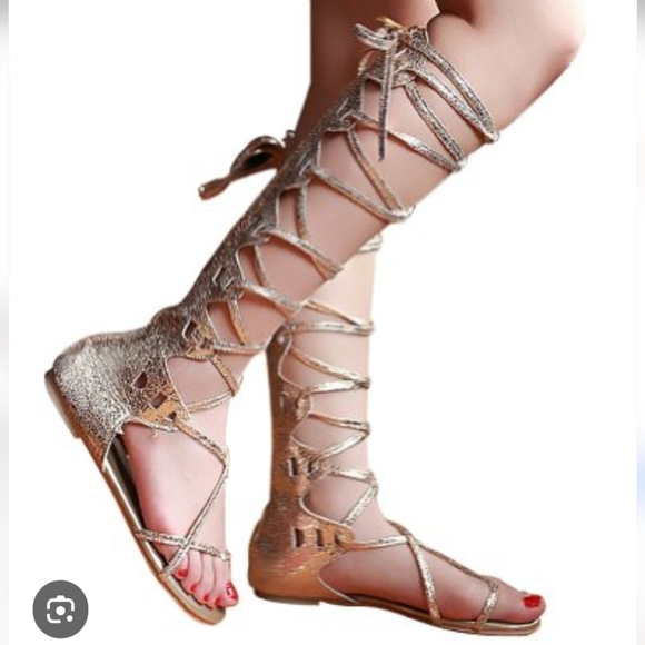 Galo regalo Gold gladiator sandals Roman Sandal EU Size 41 US 10/11 - Picture 1 of 9
